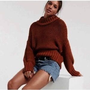 Free People My Only Sunshine Sweater in Chocolate